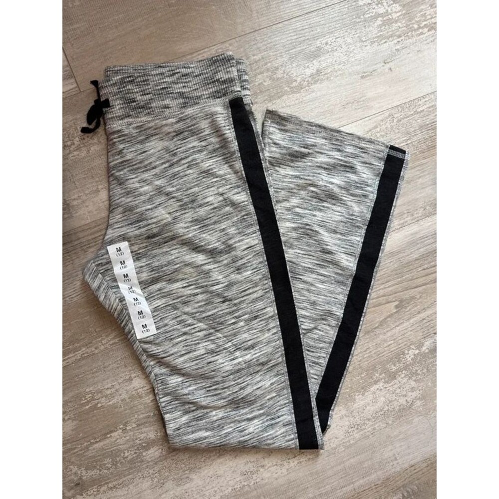 SO Dorm Pant Girls Size 12 M Gray Black Stripe Lounge Pants NWT